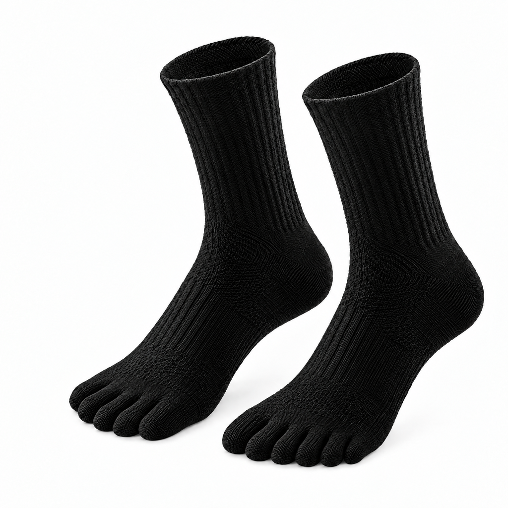 Sport Crew black — matched left and right socks