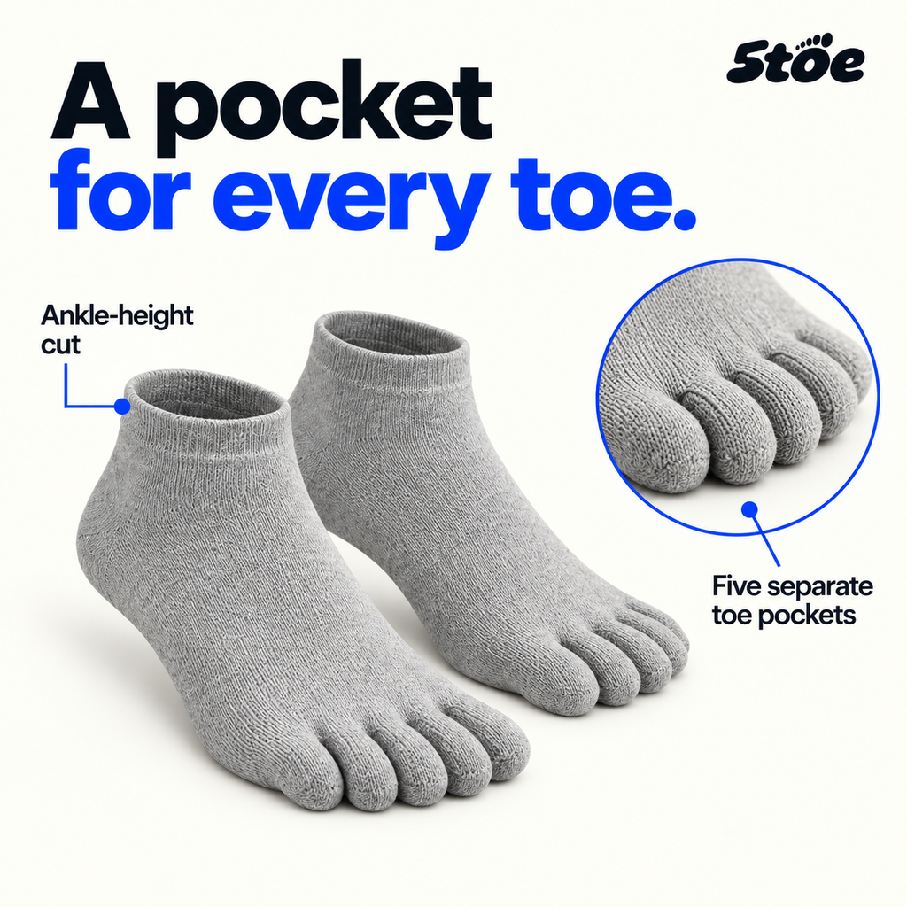 5toe everyday toe socks — construction