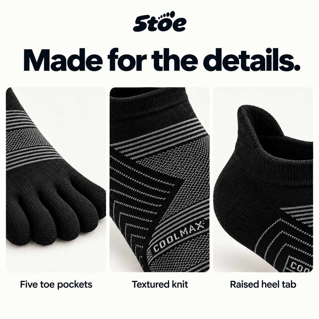 5toe Sport Ankle — construction — COOLMAX