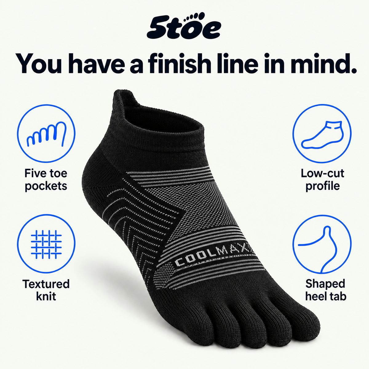 5toe Sport Ankle — value — COOLMAX