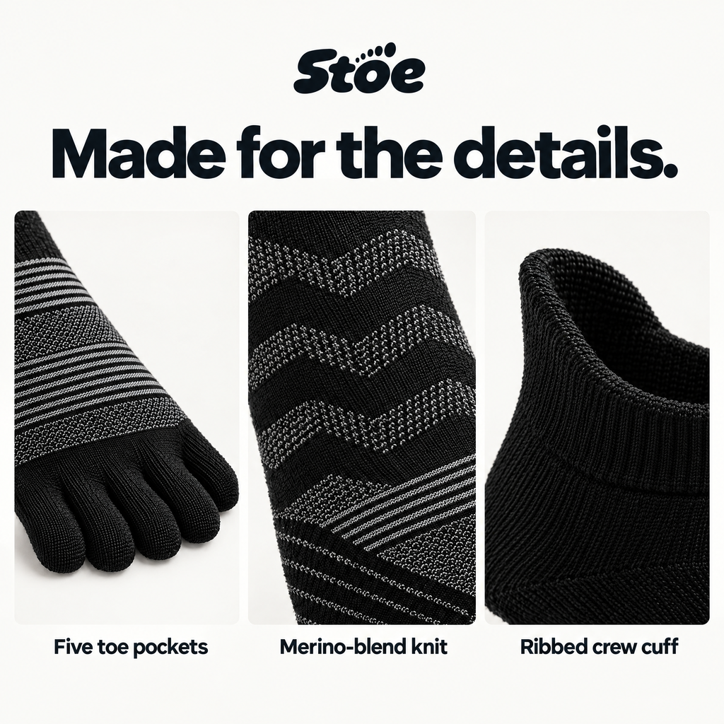5toe Merino Trail Crew — construction