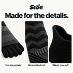 5toe Merino Trail Crew — construction