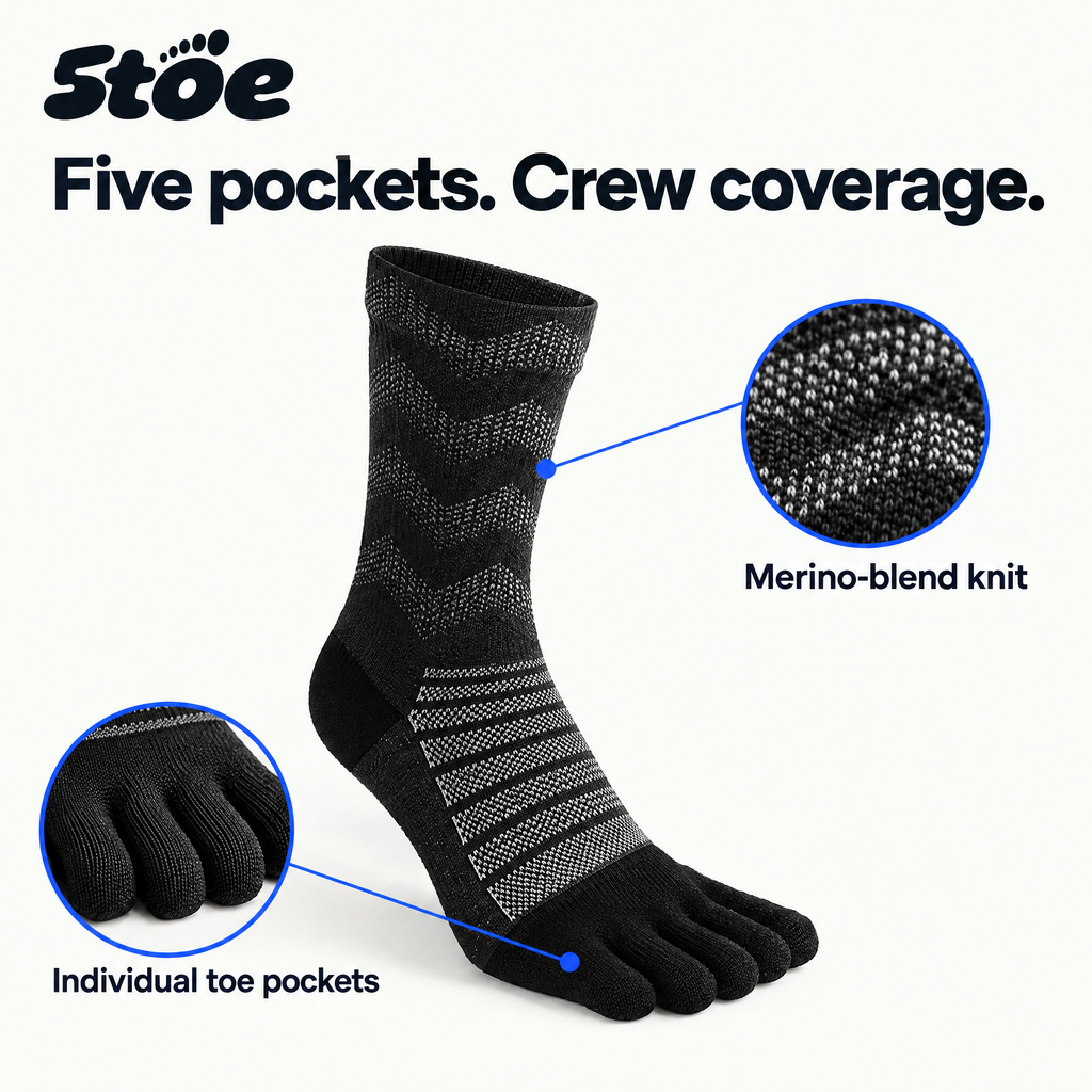 5toe Merino Trail Crew — difference