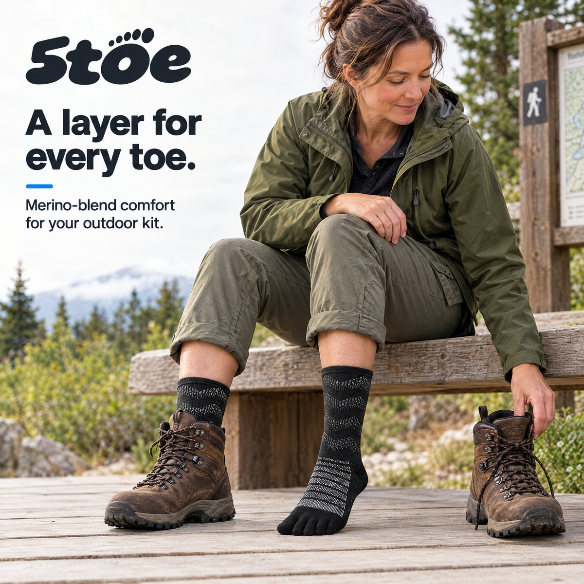5toe Merino Trail Crew — lifestyle