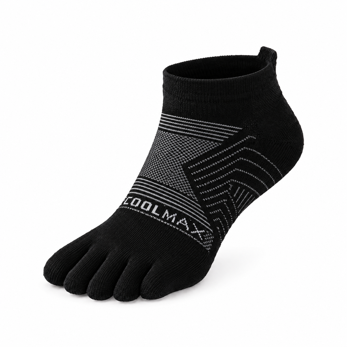 5toe ankle black — COOLMAX toe sock on clean white background