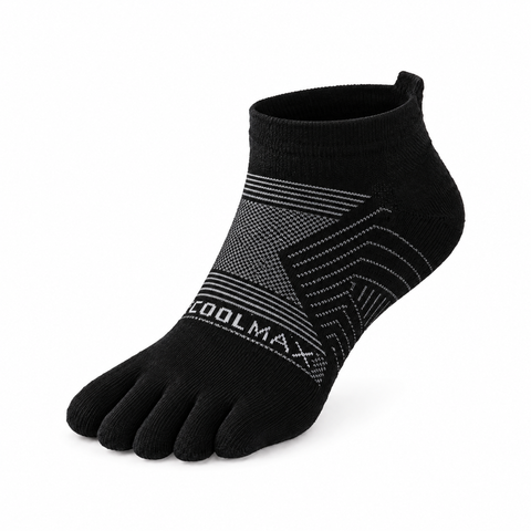 5toe ankle black — COOLMAX toe sock on clean white background