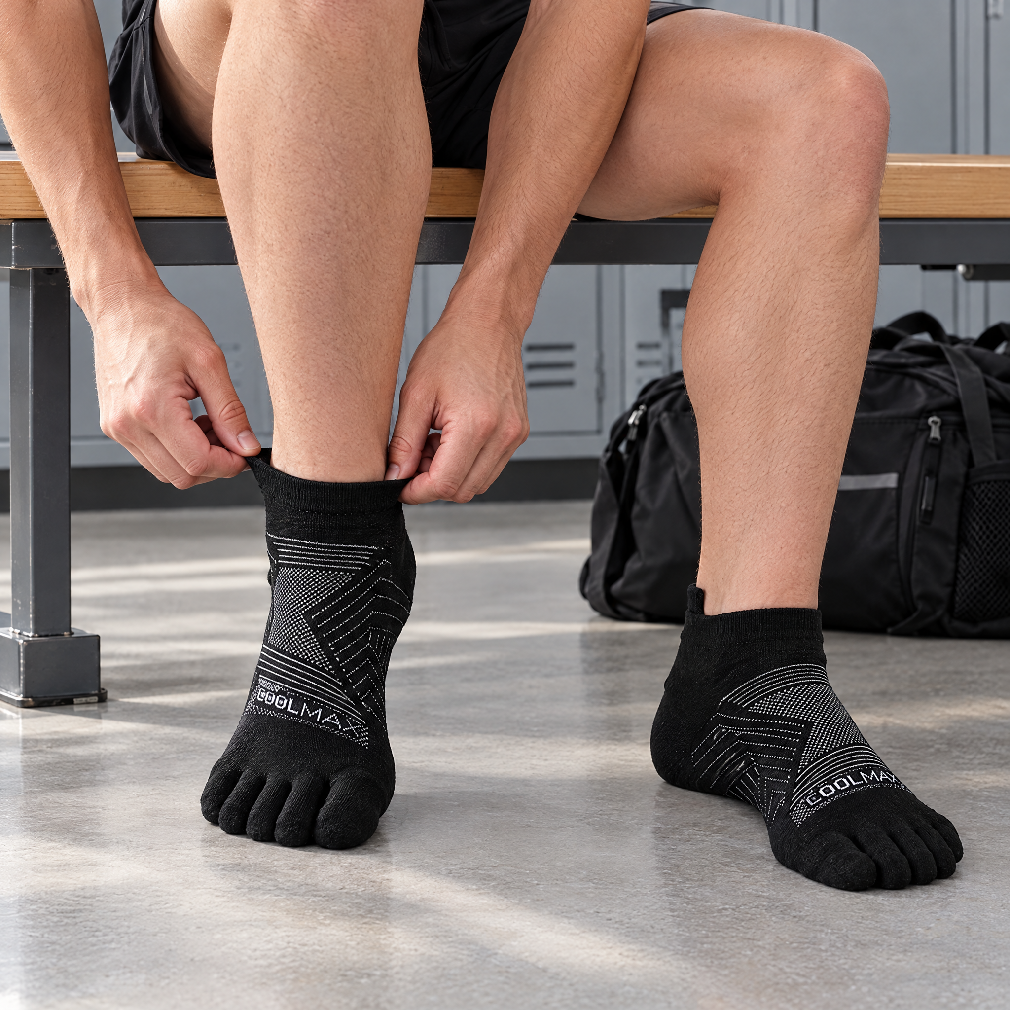 5toe ankle start — COOLMAX toe sock on clean white background