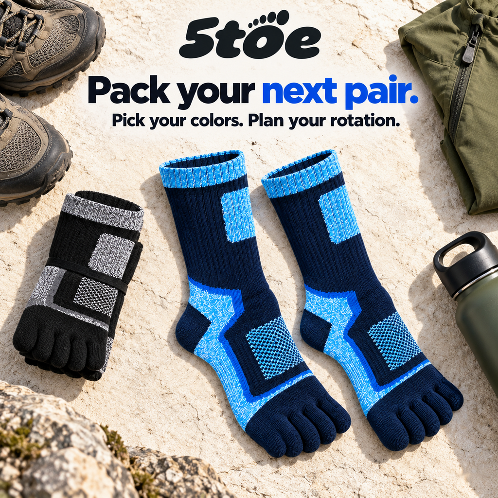 5toe outdoor crew toe socks — rotation