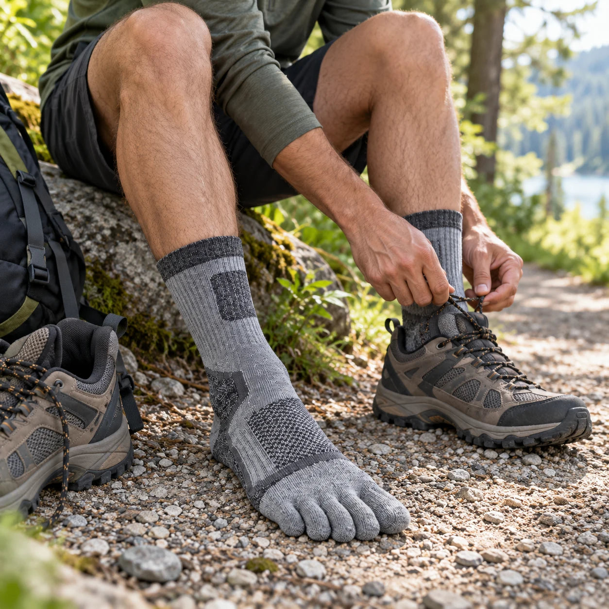 5toe outdoor crew toe socks — s07b