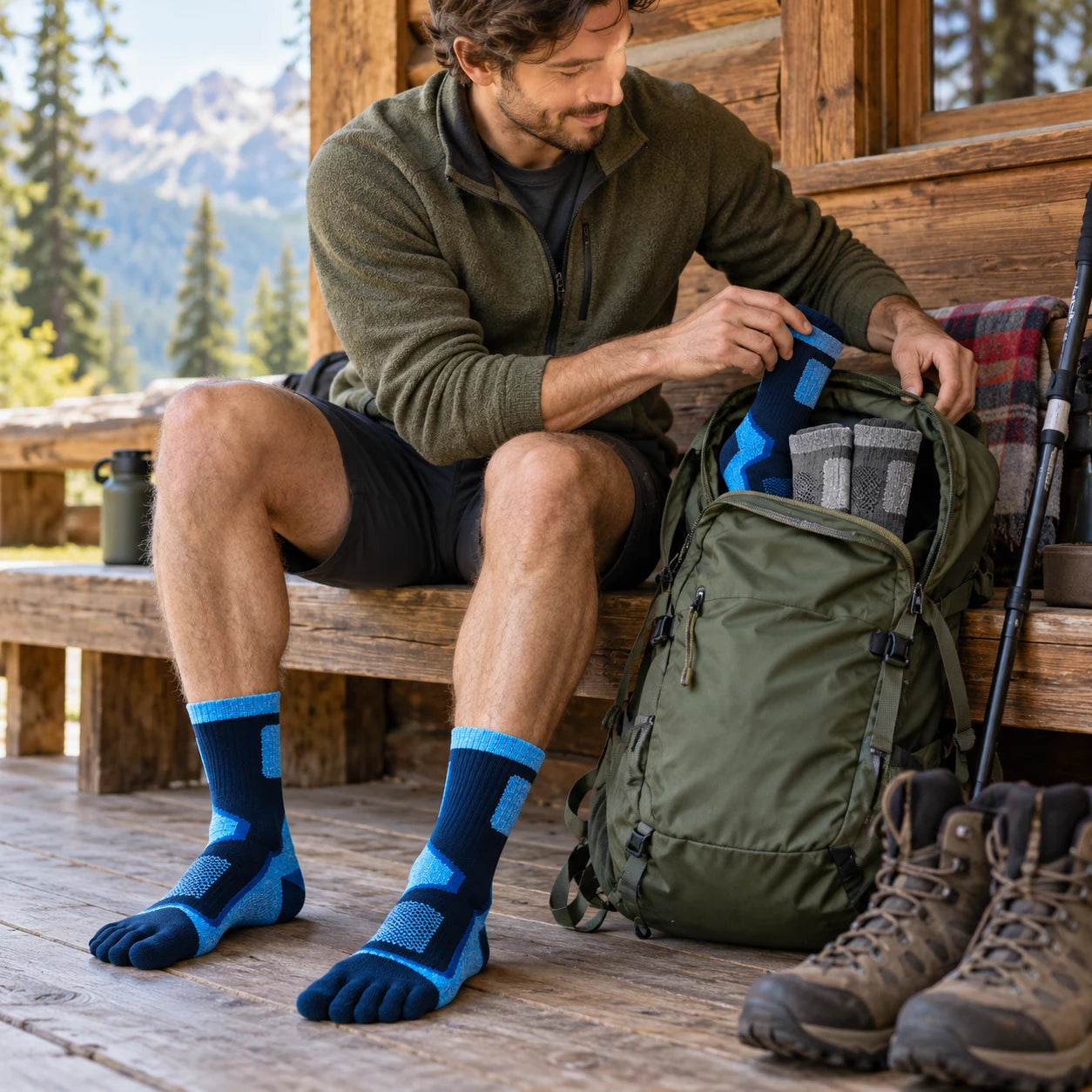 5toe outdoor crew toe socks — s08b