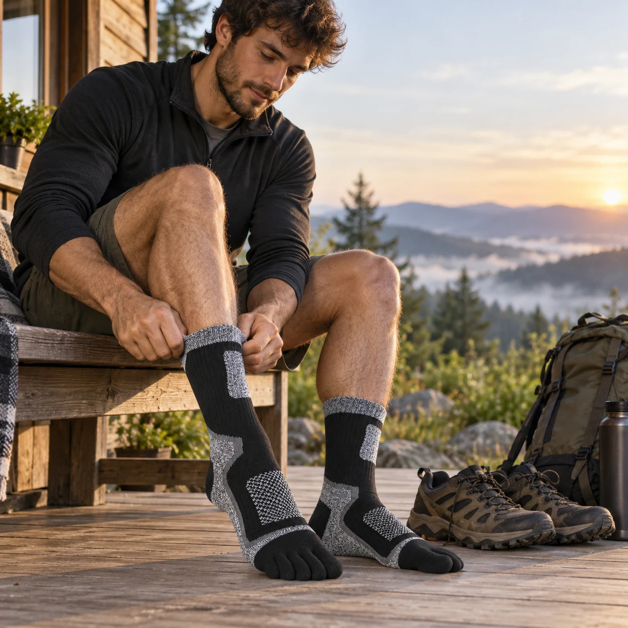 5toe outdoor crew toe socks — s09