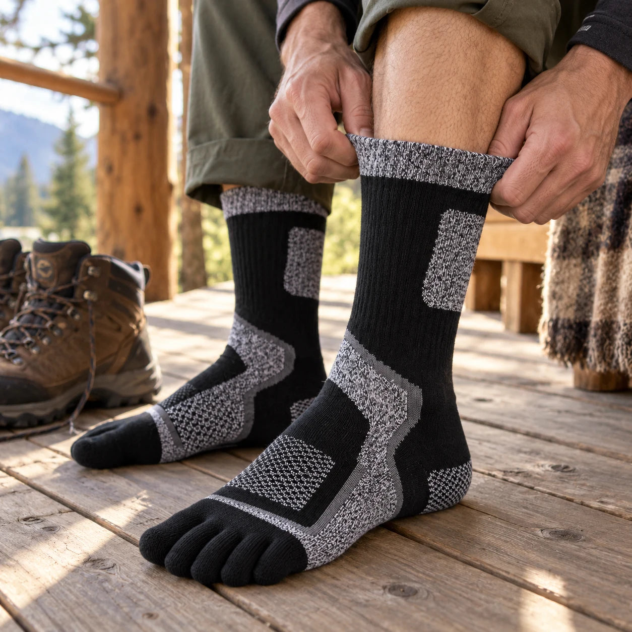5toe outdoor crew toe socks — s12