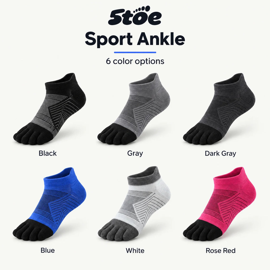 5toe sport ankle toe socks — colors