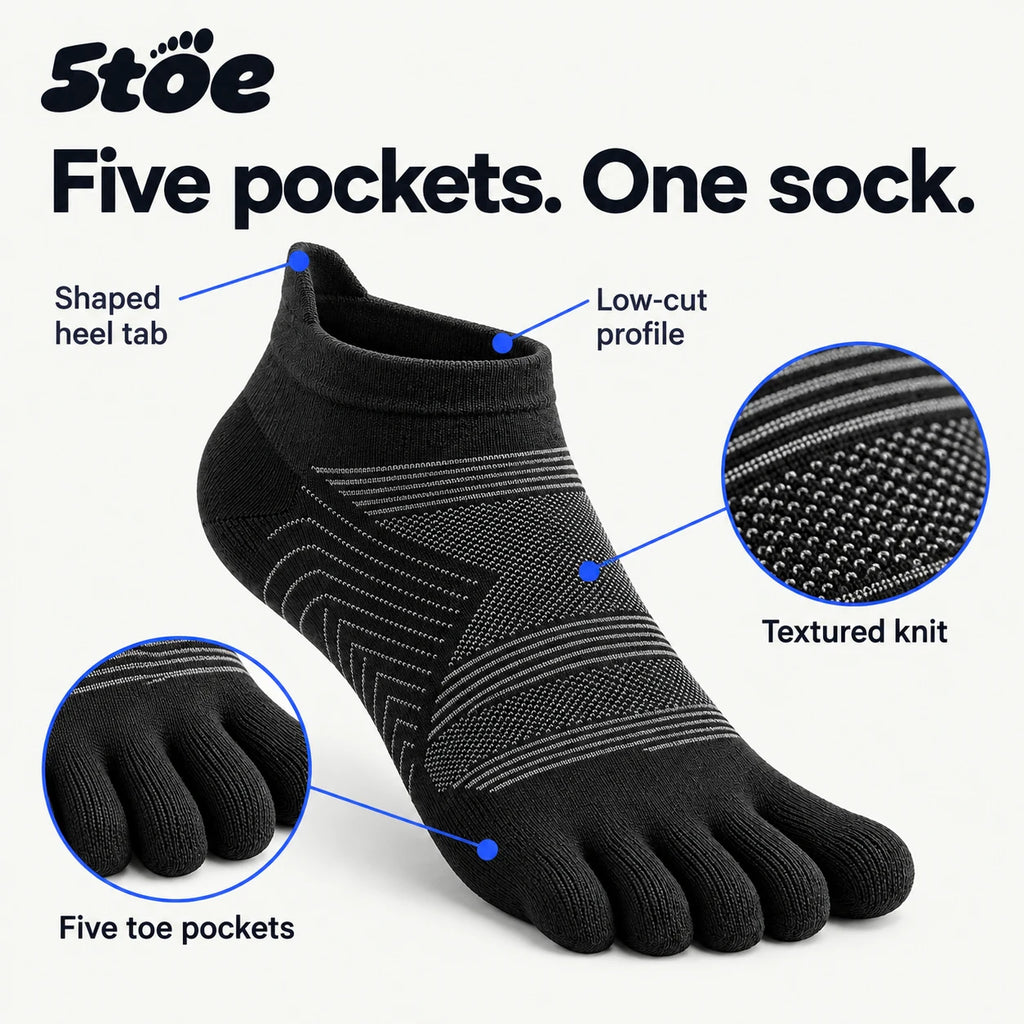 5toe sport ankle toe socks — difference