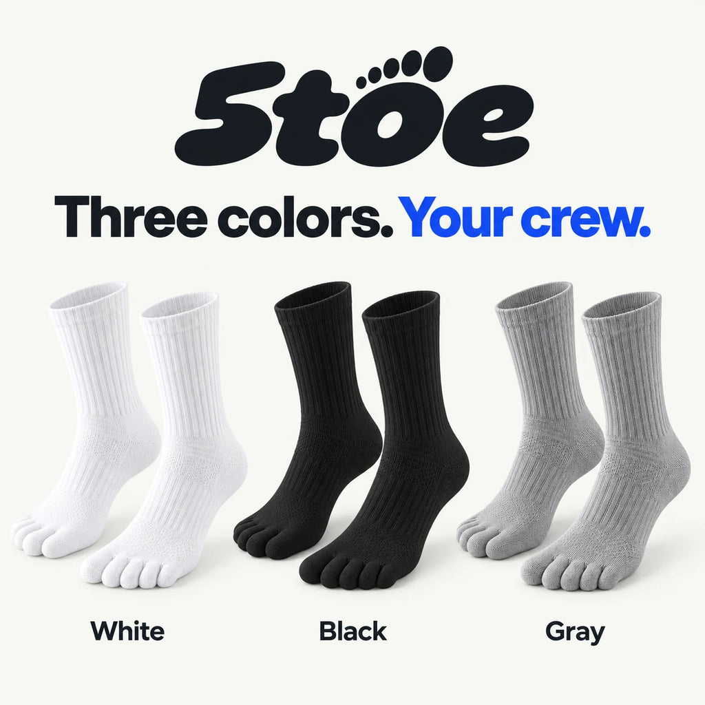 5toe sport crew toe socks — colors