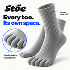 5toe sport crew toe socks — construction