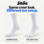 5toe sport crew toe socks — difference