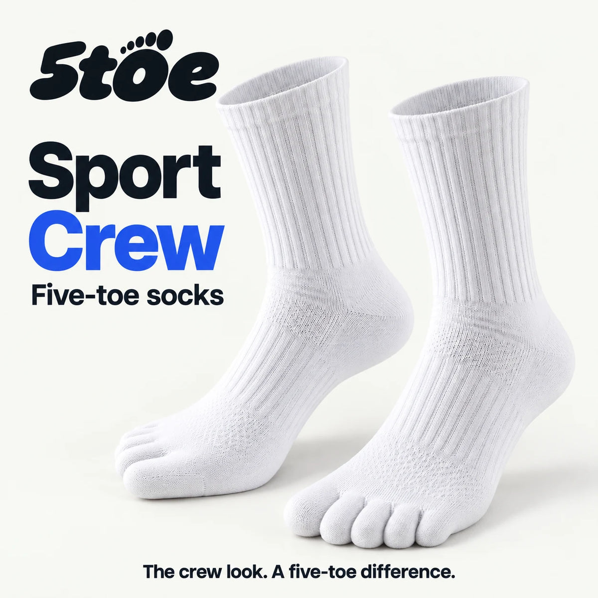 5toe sport crew toe socks — hero