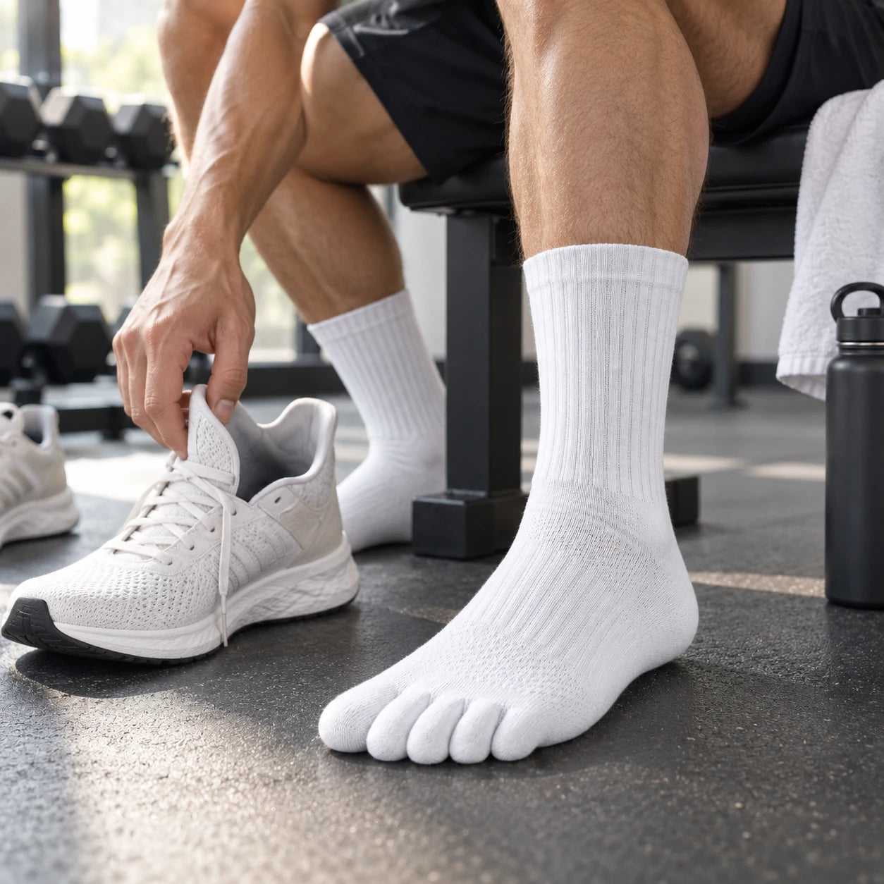 5toe sport crew toe socks — s12